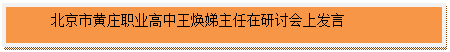 文本框:北京市黄庄职业高中王焕娣主任在研讨会上发言